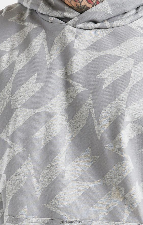 Men Apparel TB82N447 SikSilk x Messi Silver Print Hoodie
