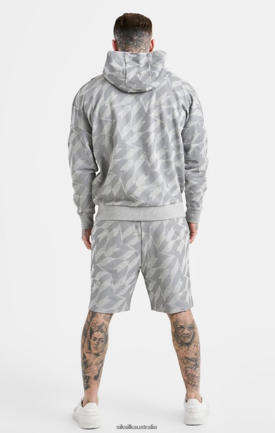 Men Apparel TB82N447 SikSilk x Messi Silver Print Hoodie