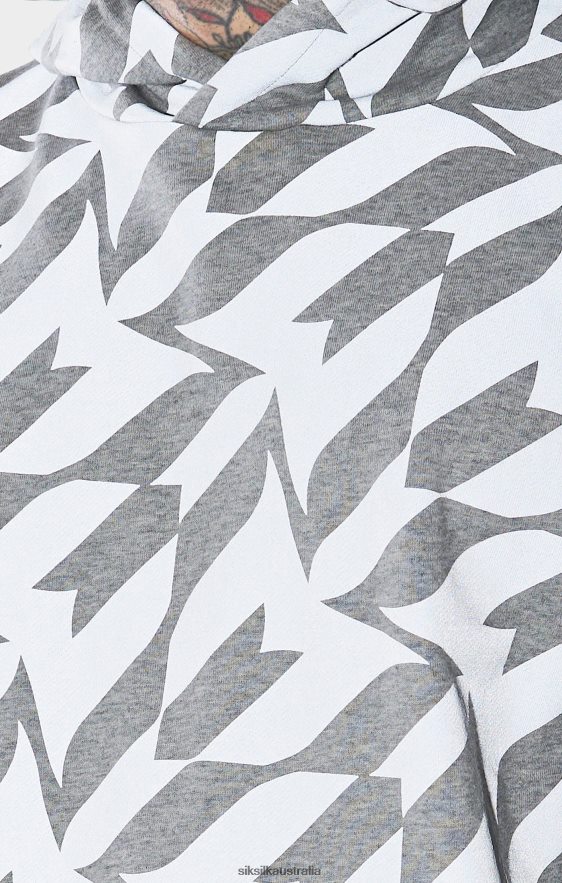 Men Apparel TB82N447 SikSilk x Messi Silver Print Hoodie