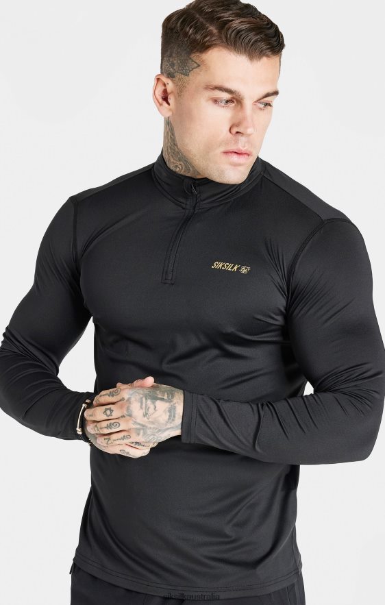 Men Apparel TB82N449 SikSilk Black Sports Zip Thru