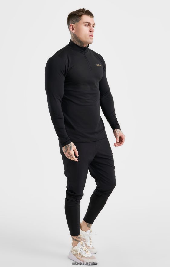 Men Apparel TB82N449 SikSilk Black Sports Zip Thru