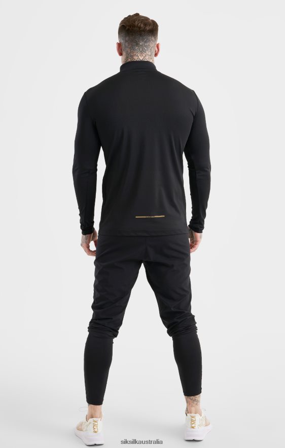 Men Apparel TB82N449 SikSilk Black Sports Zip Thru
