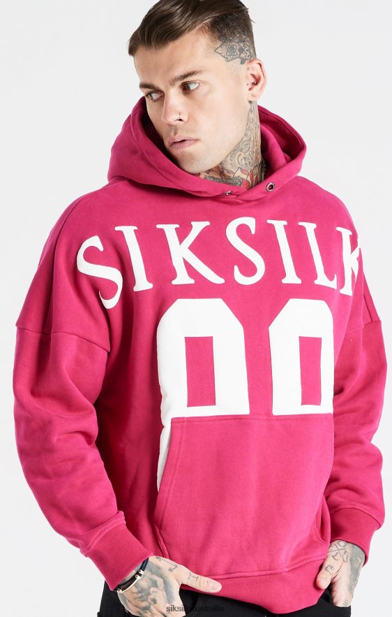 Men Apparel TB82N459 SikSilk Pink Relaxed Fit Overhead Hoodie
