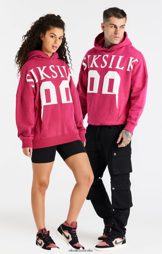 Men Apparel TB82N459 SikSilk Pink Relaxed Fit Overhead Hoodie