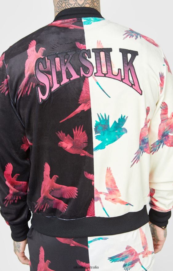 Men Apparel TB82N469 SikSilk Ecru Print Bomber Jacket