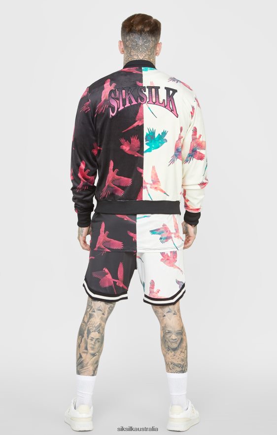 Men Apparel TB82N469 SikSilk Ecru Print Bomber Jacket