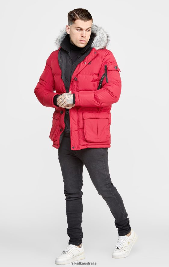 Men Apparel TB82N470 SikSilk Red Arctic Parka