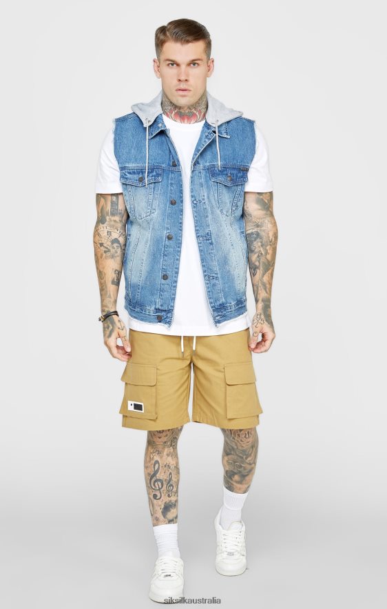 Men Apparel TB82N473 SikSilk Rinse & Denim Gilet