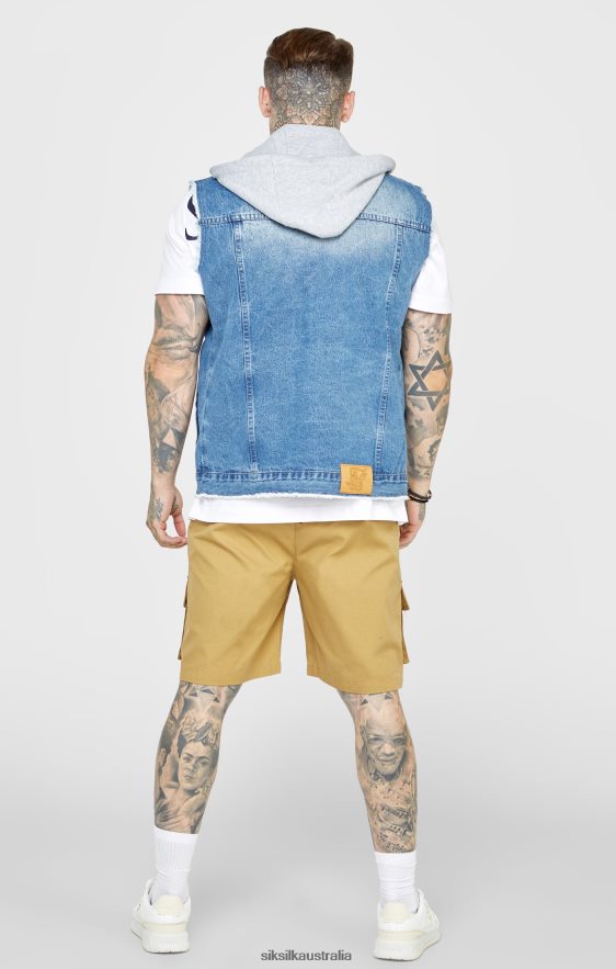 Men Apparel TB82N473 SikSilk Rinse & Denim Gilet