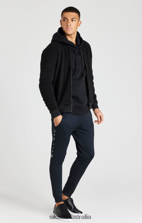 Men Apparel TB82N475 SikSilk Black Reflective Bomber Jacket