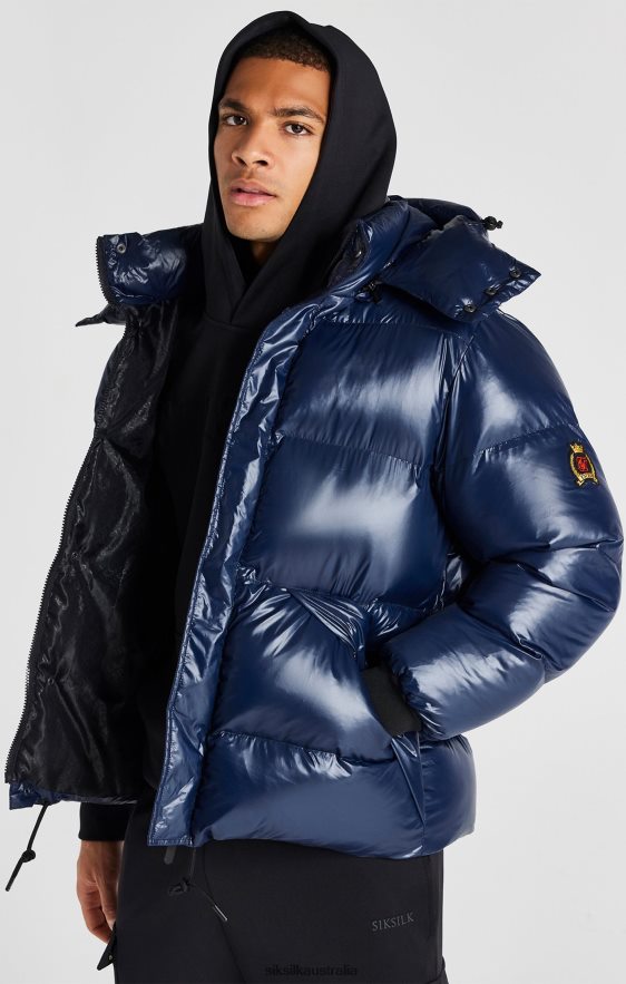 Men Apparel TB82N478 SikSilk Navy Puffer Jacket