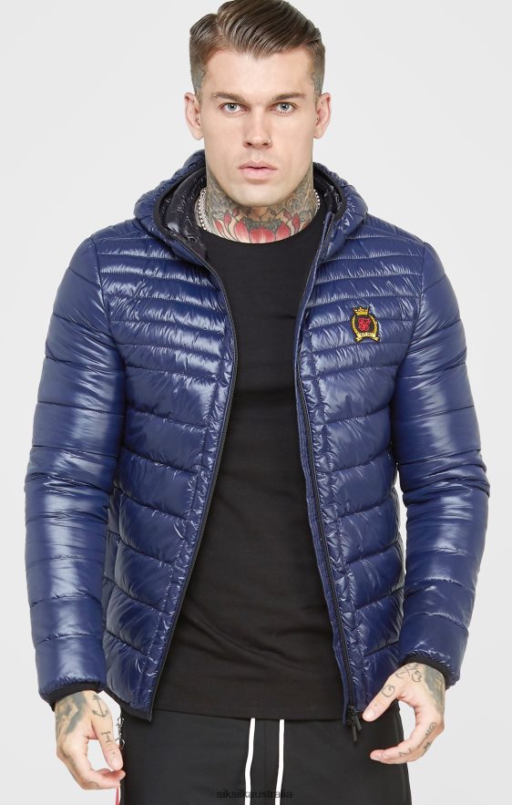 Men Apparel TB82N481 SikSilk Blue Packable Bubble Jacket