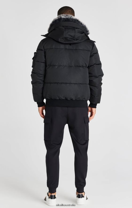 Men Apparel TB82N483 SikSilk Black Bomber Jacket