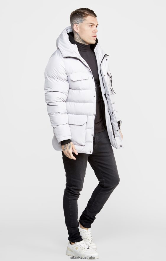 Men Apparel TB82N487 SikSilk Grey Parka Jacket