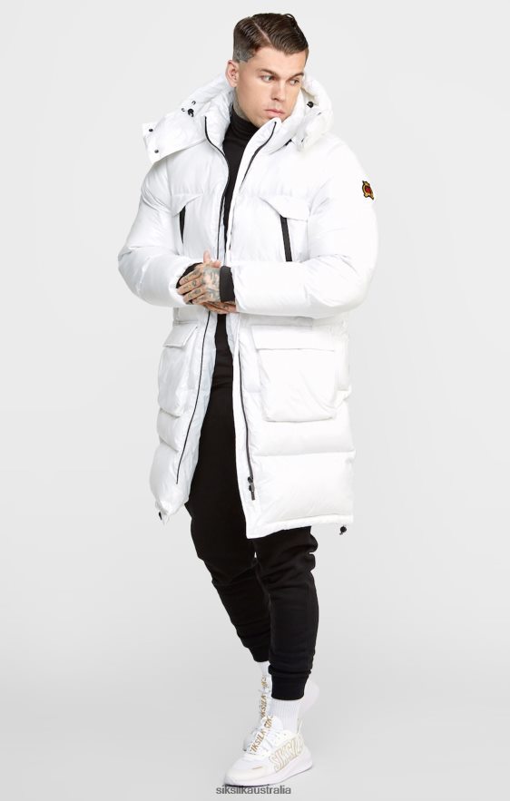 Men Apparel TB82N488 SikSilk White Managers Coat
