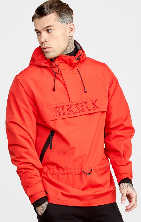 Men Apparel TB82N489 SikSilk Red Overhead Jacket