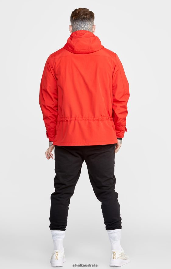 Men Apparel TB82N489 SikSilk Red Overhead Jacket
