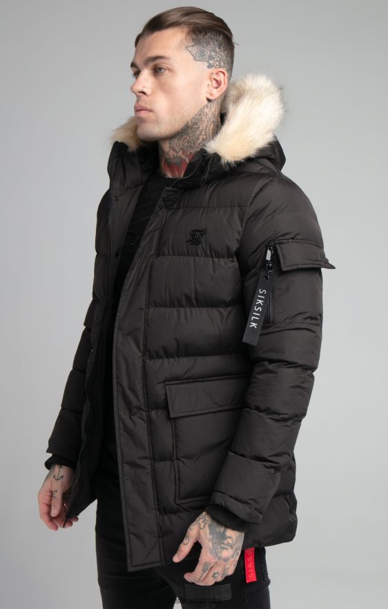Men Apparel TB82N493 SikSilk Black Expedition Parka