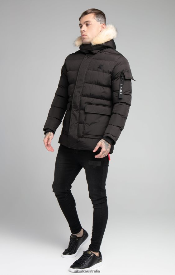 Men Apparel TB82N493 SikSilk Black Expedition Parka