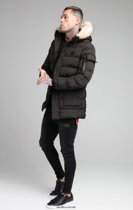 Men Apparel TB82N493 SikSilk Black Expedition Parka