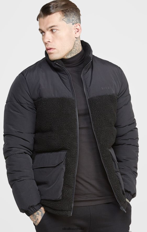 Men Apparel TB82N494 SikSilk Black Bubble Jacket