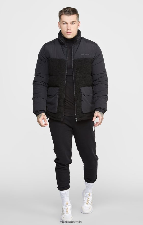 Men Apparel TB82N494 SikSilk Black Bubble Jacket