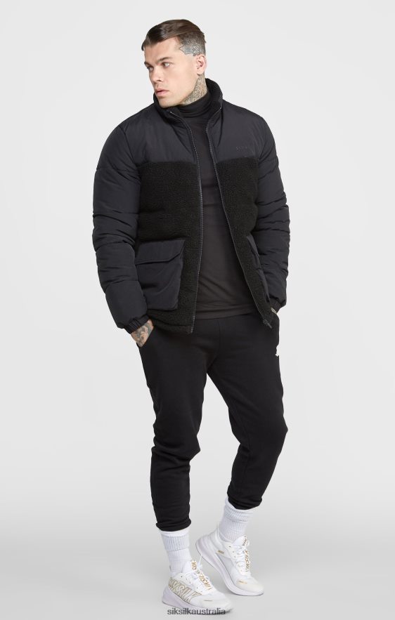 Men Apparel TB82N494 SikSilk Black Bubble Jacket