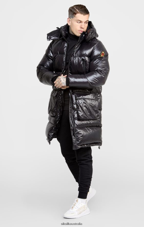 Men Apparel TB82N497 SikSilk Black Managers Coat