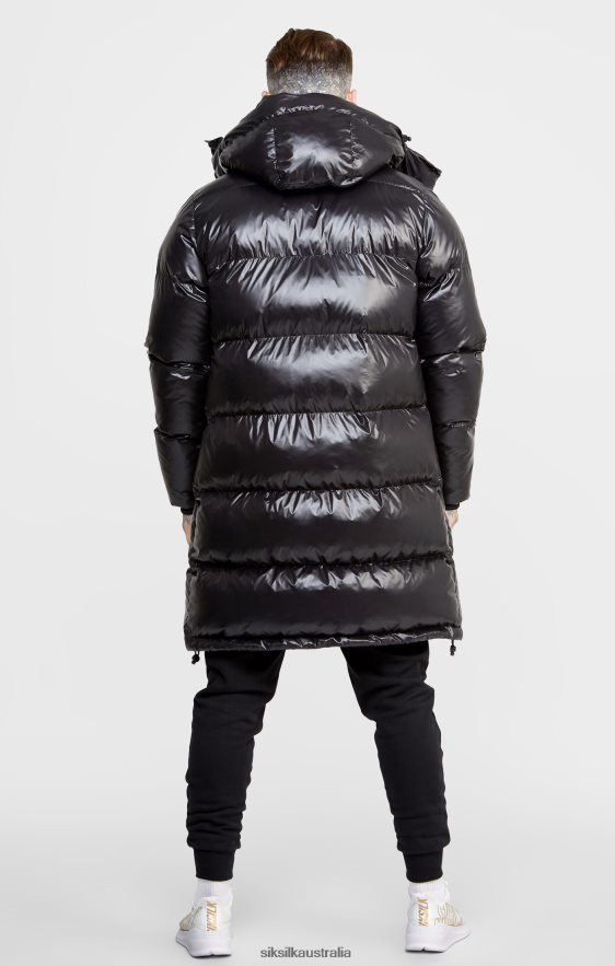 Men Apparel TB82N497 SikSilk Black Managers Coat