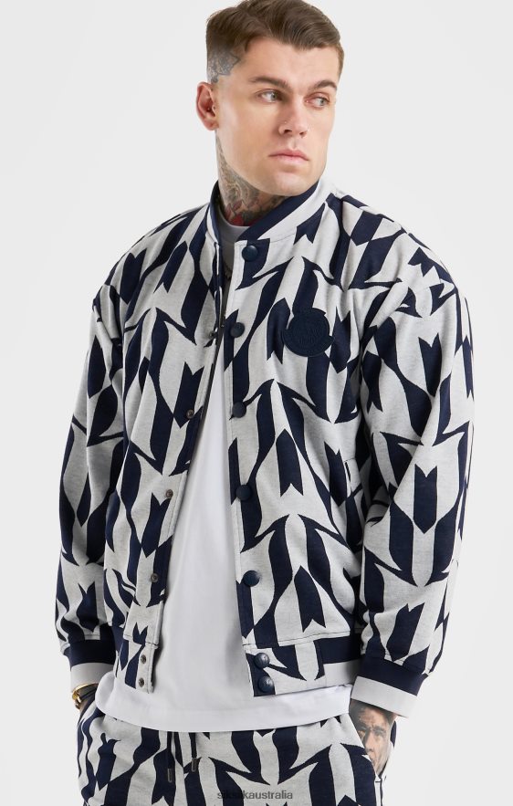 Men Apparel TB82N498 SikSilk x Messi Navy Monogram Bomber