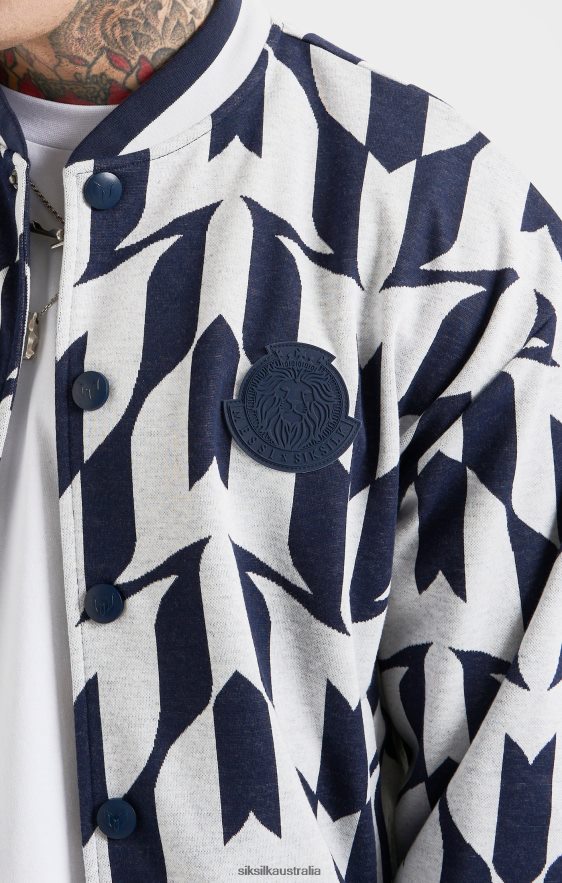 Men Apparel TB82N498 SikSilk x Messi Navy Monogram Bomber