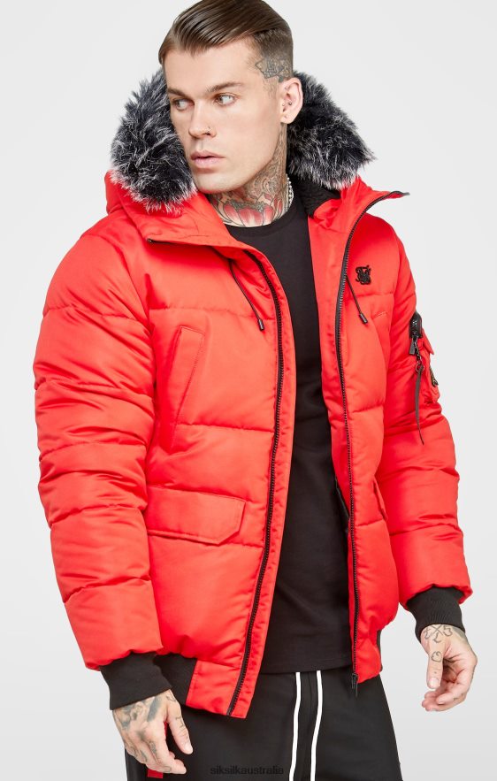 Men Apparel TB82N500 SikSilk Red Bomber Jacket