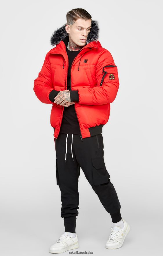 Men Apparel TB82N500 SikSilk Red Bomber Jacket