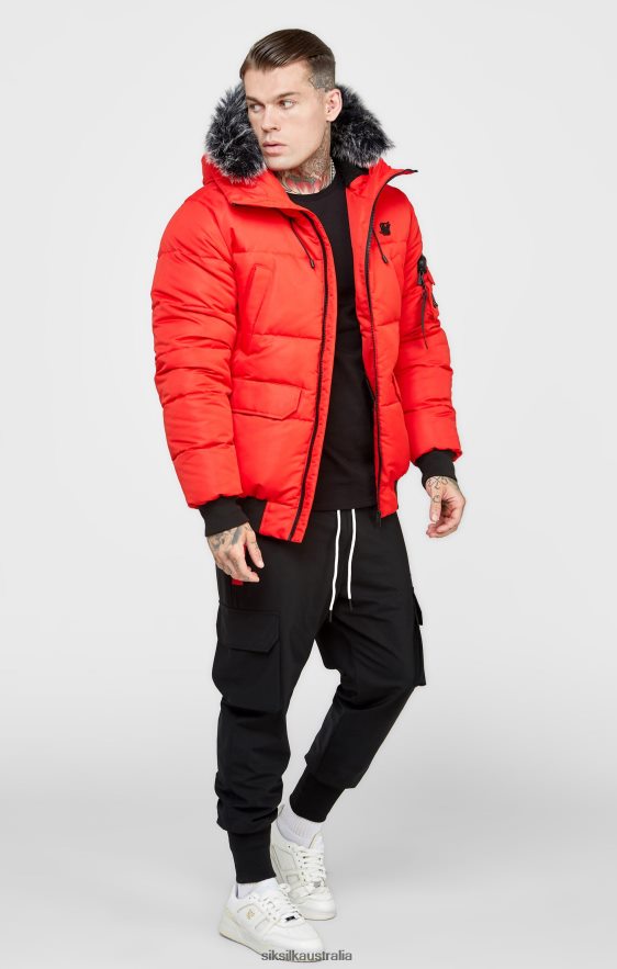 Men Apparel TB82N500 SikSilk Red Bomber Jacket