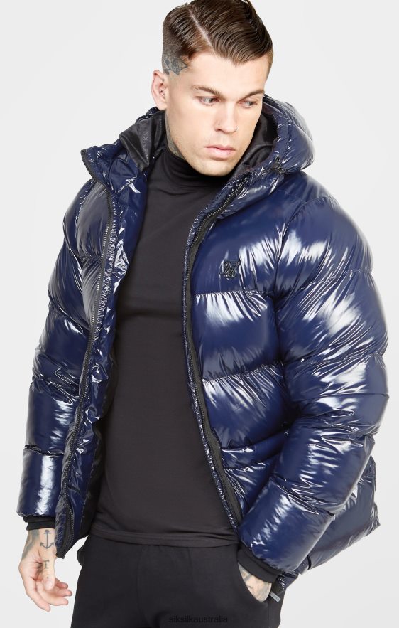 Men Apparel TB82N501 SikSilk Navy Gloss Puffer Jacket