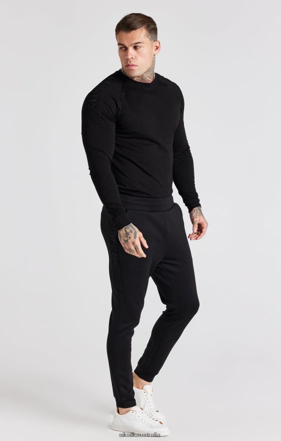 Men Apparel TB82N362 SikSilk Black Panel Muscle Fit T-Shirt