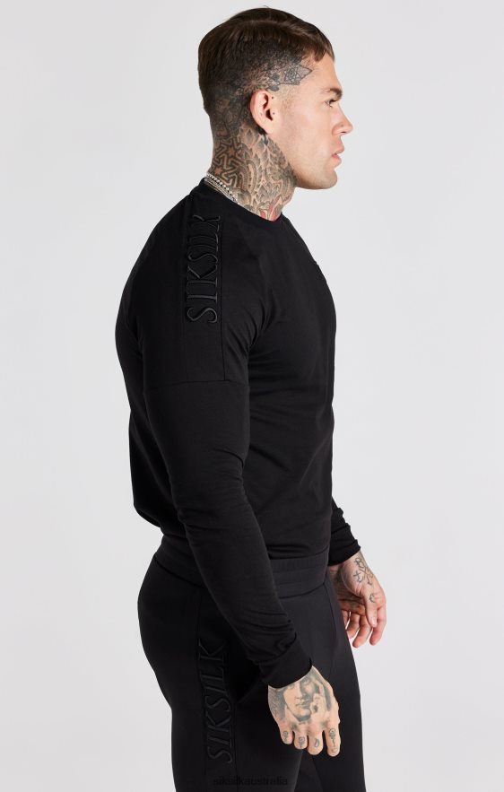 Men Apparel TB82N362 SikSilk Black Panel Muscle Fit T-Shirt