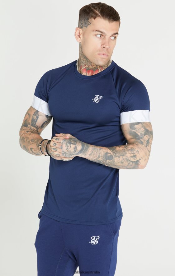 Men Apparel TB82N369 SikSilk Navy Elastic Cuff T-Shirt