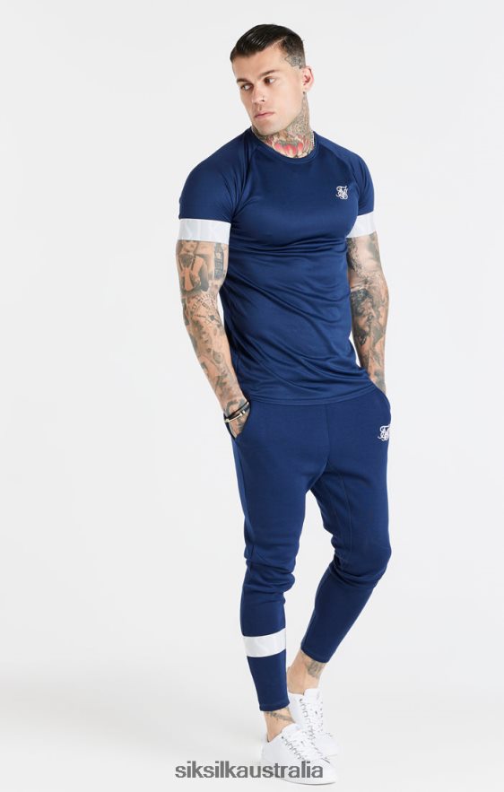 Men Apparel TB82N369 SikSilk Navy Elastic Cuff T-Shirt