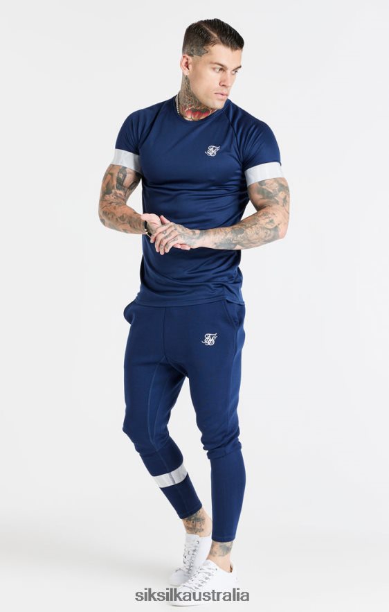 Men Apparel TB82N369 SikSilk Navy Elastic Cuff T-Shirt