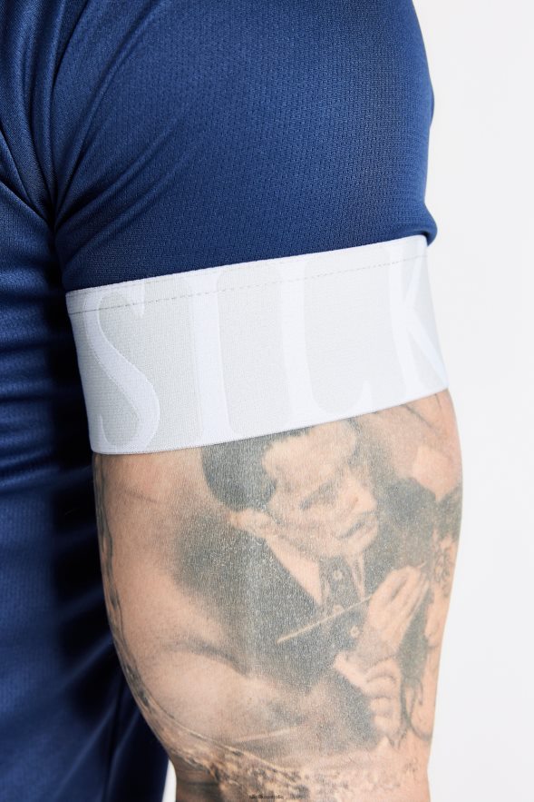 Men Apparel TB82N369 SikSilk Navy Elastic Cuff T-Shirt