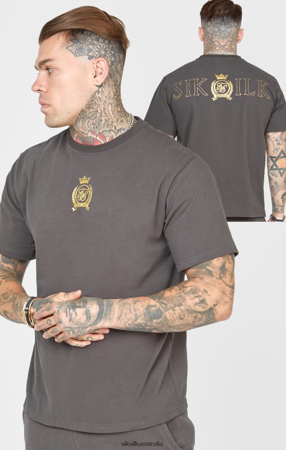 Men Apparel TB82N375 SikSilk Black Foil T-Shirt