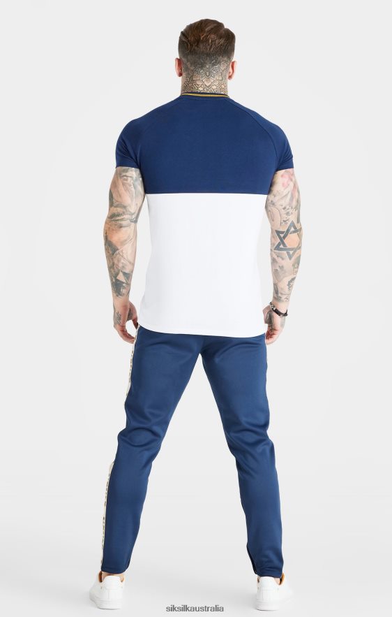 Men Apparel TB82N377 SikSilk Navy Cut & Sew Muscle Fit T-Shirt