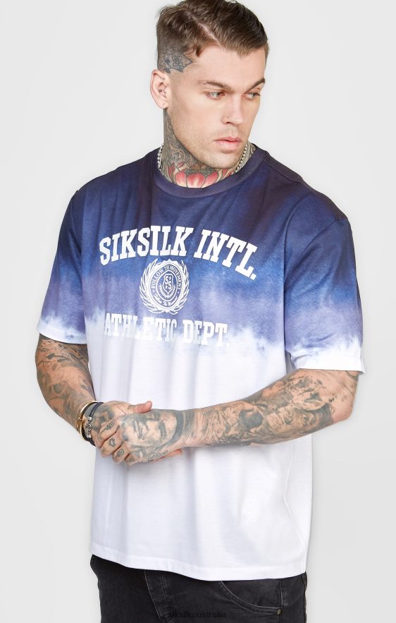 Men Apparel TB82N384 SikSilk Navy Graphic Fade T-Shirt