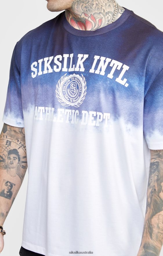 Men Apparel TB82N384 SikSilk Navy Graphic Fade T-Shirt