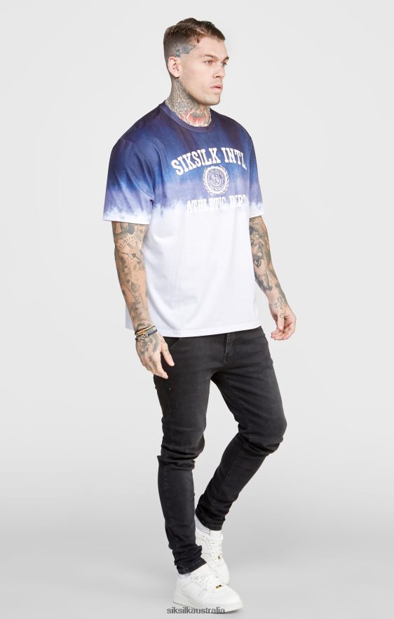 Men Apparel TB82N384 SikSilk Navy Graphic Fade T-Shirt
