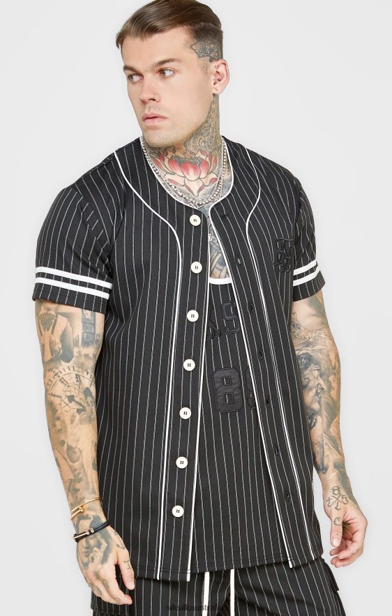 Men Apparel TB82N390 SikSilk Black Baseball Jersey