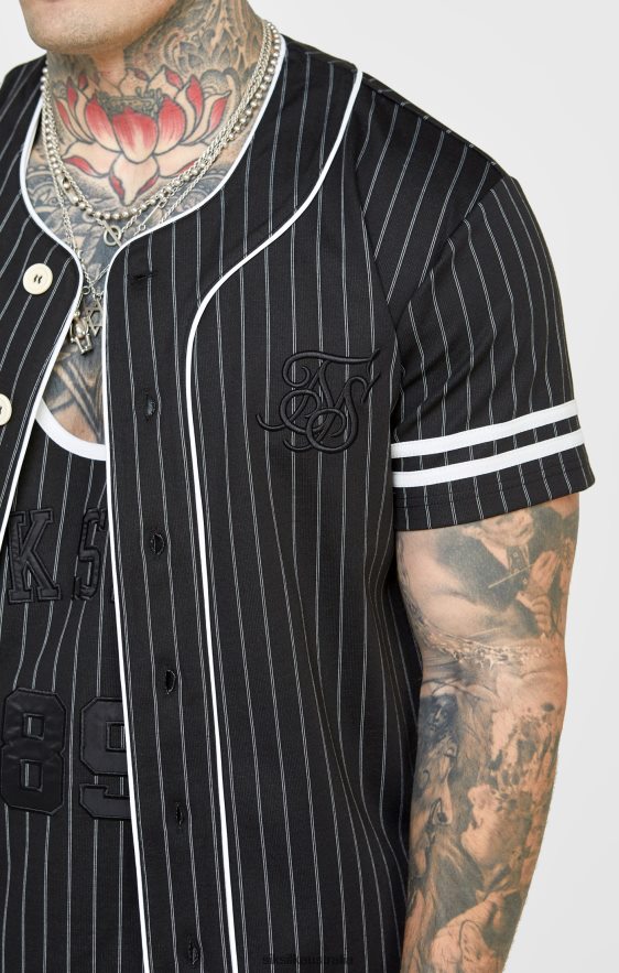Men Apparel TB82N390 SikSilk Black Baseball Jersey
