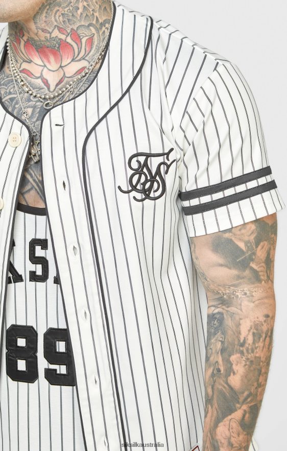 Men Apparel TB82N391 SikSilk Beige Baseball Jersey