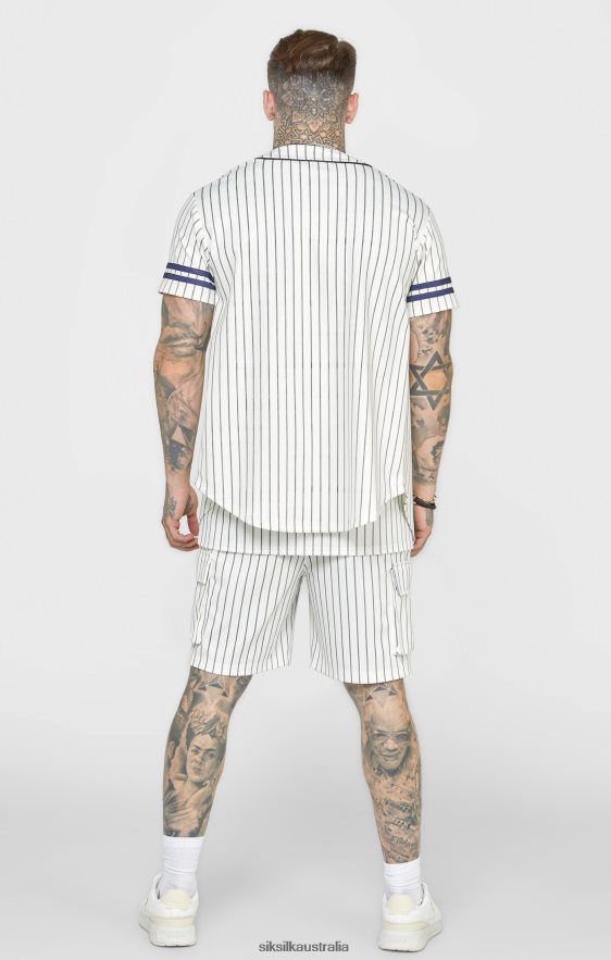 Men Apparel TB82N391 SikSilk Beige Baseball Jersey